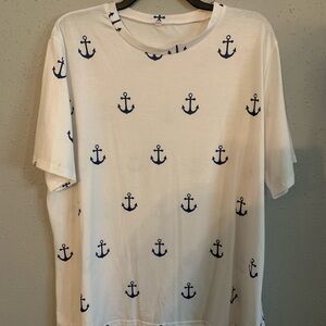 Plus size 4xl adorable anchor t-shirt.   Perfect for cruising or summer vacation